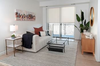 Spacious Living Room With Private Balcony at CityLine Apartments, Minnesota, 55406